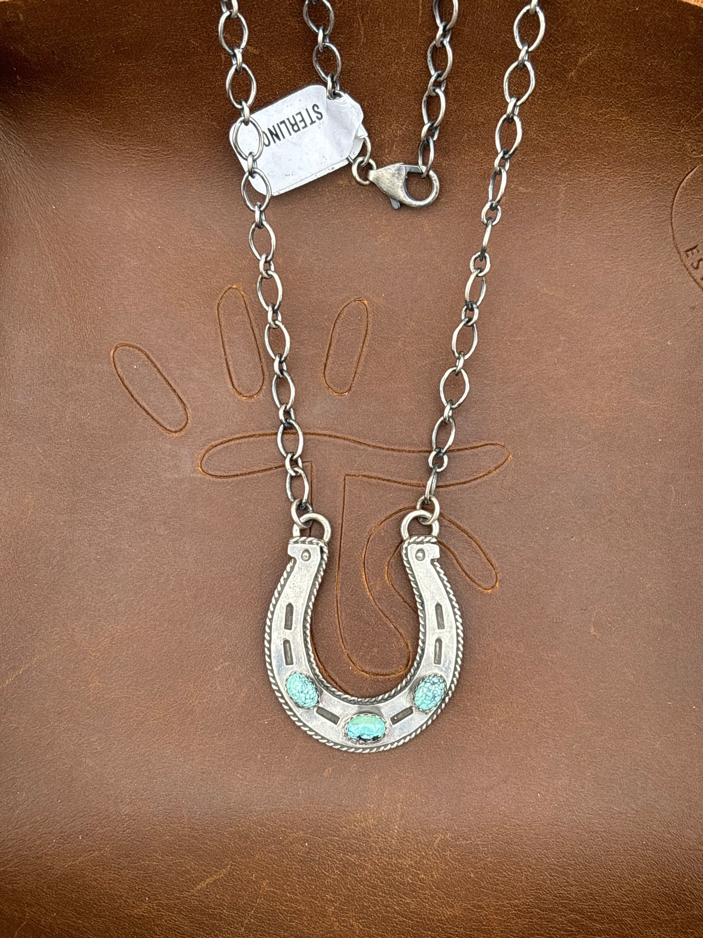 Native American, Hand-Made, Turquoise & Sterling Silver Necklace