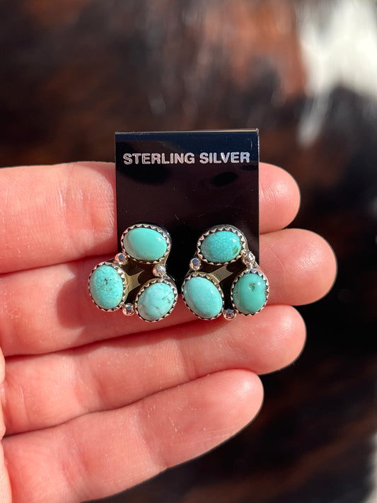 Native Made, Turquoise & Sterling Silver Earrings