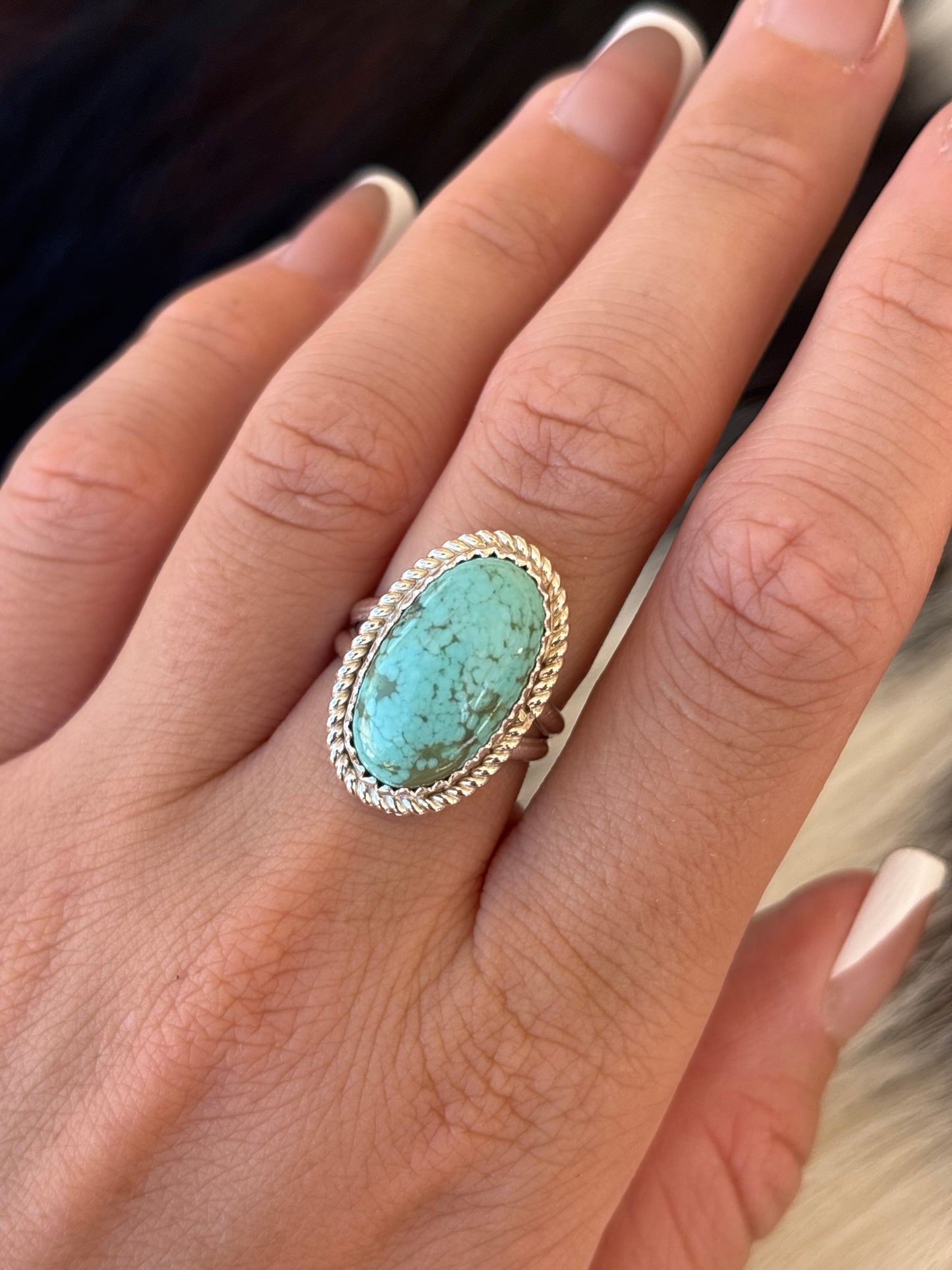 Native American, Hand-Made, Turquoise & Sterling Silver Ring