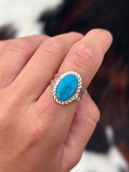 Native American, Hand-Made, Turquoise & Sterling Silver Ring