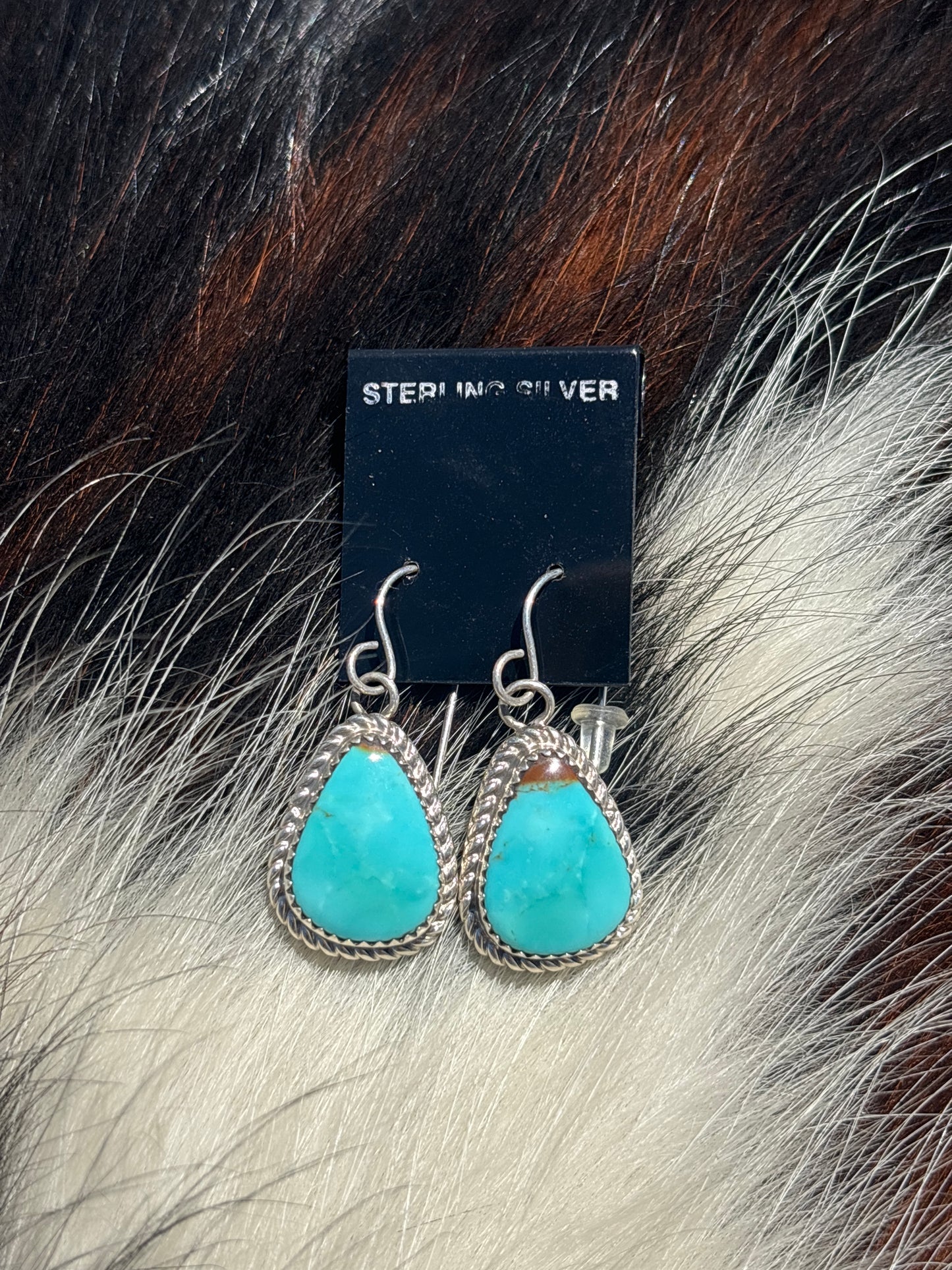 Native Made, Turquoise & Sterling Silver Earrings