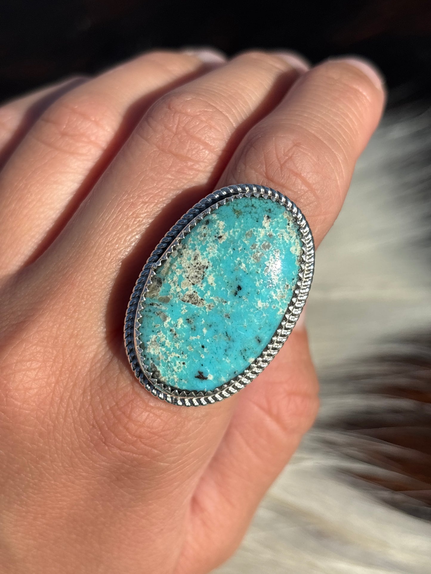 Native American, Hand-Made, Turquoise & Sterling Silver Ring