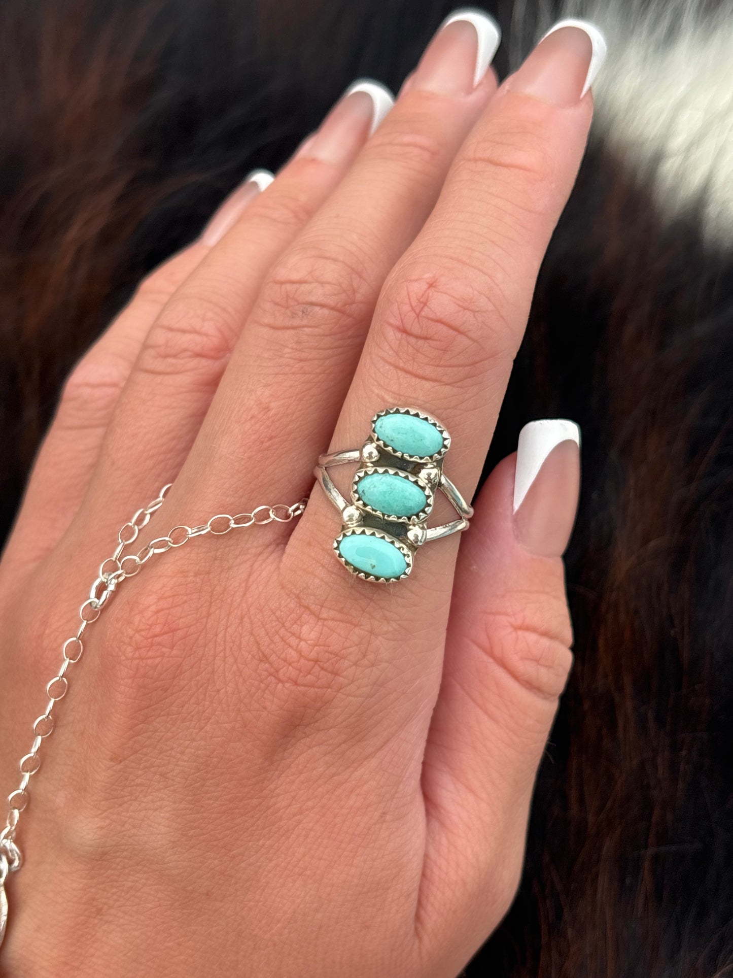 Native American, Hand-Made, Turquoise & Sterling Silver Ring