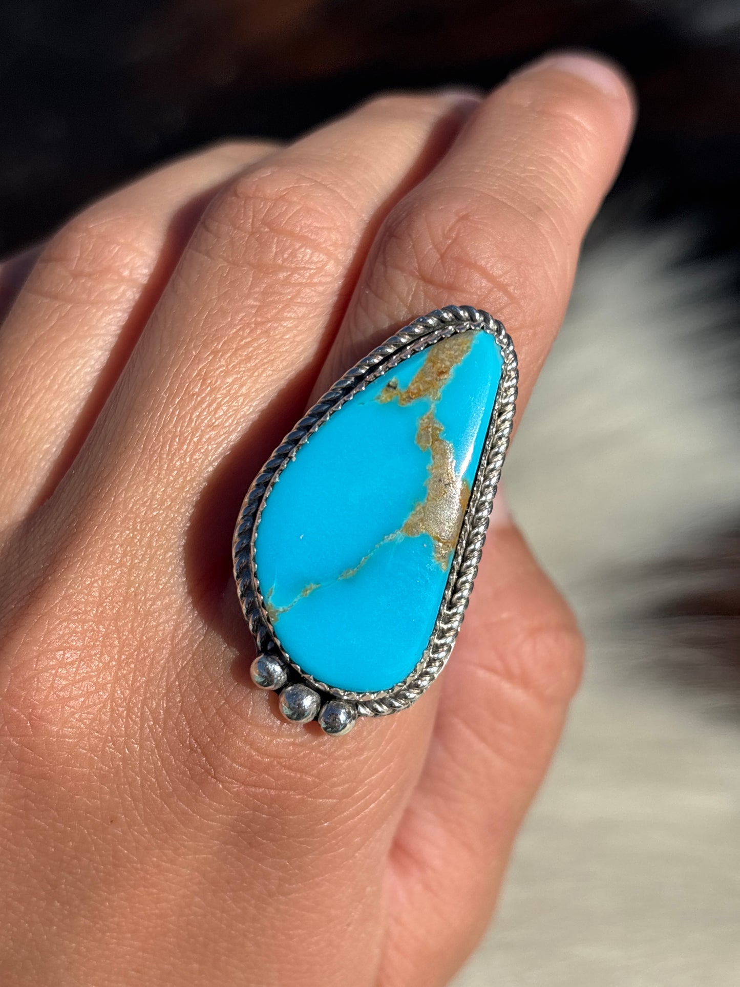 Native American, Hand-Made, Turquoise & Sterling Silver Ring