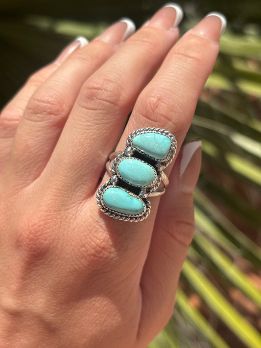 Native American, Hand-Made, Turquoise & Sterling Silver Ring