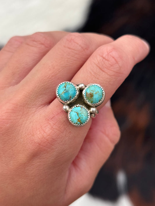 Native American, Hand-Made, Turquoise & Sterling Silver Ring