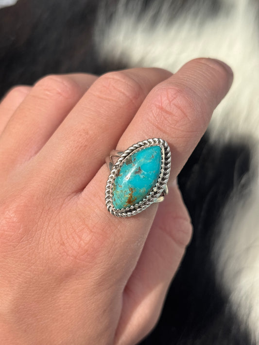 Native American, Hand-Made, Turquoise & Sterling Silver Ring