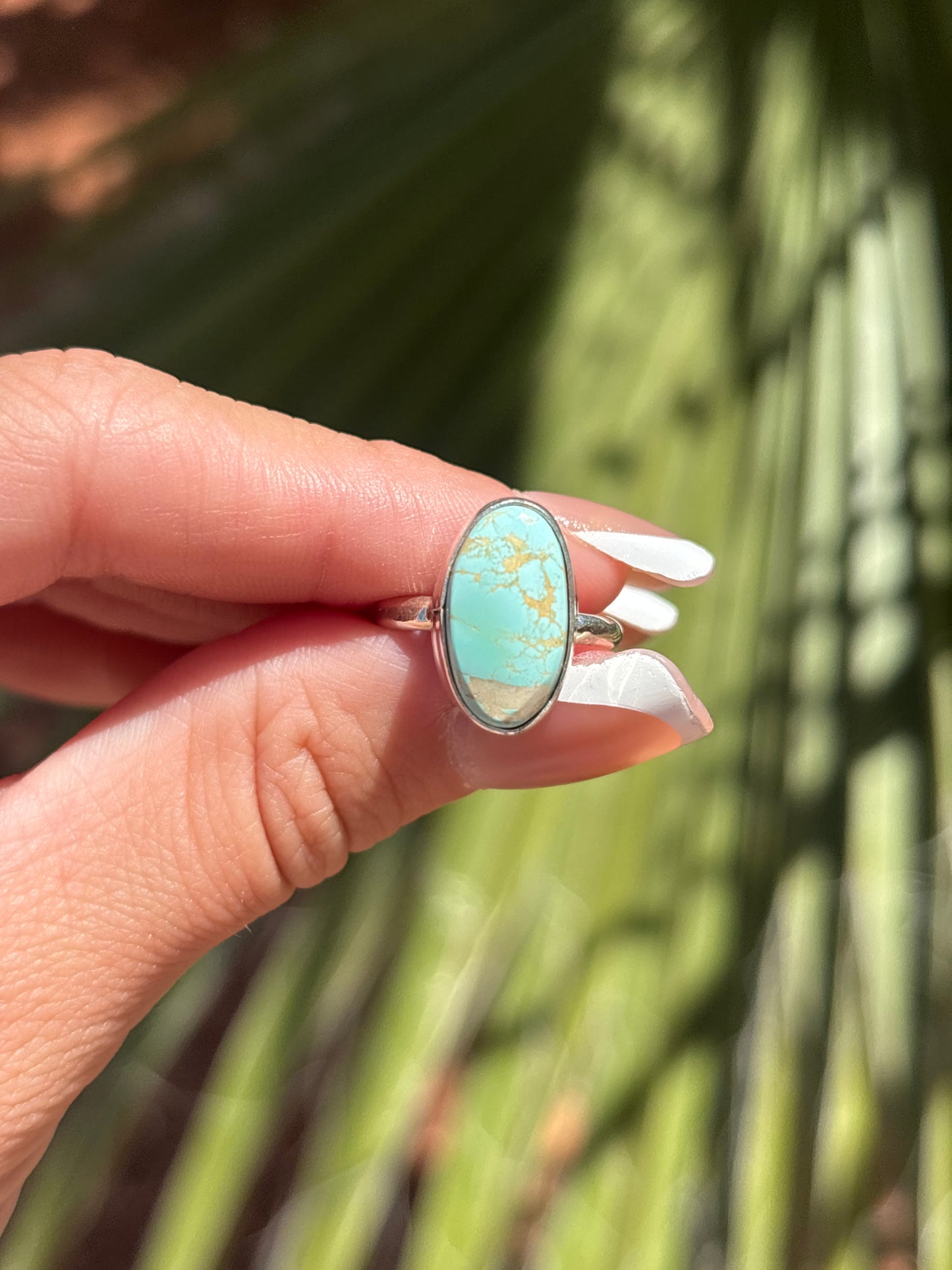 Native American, Hand-Made, Royston Turquoise & Sterling Silver Ring