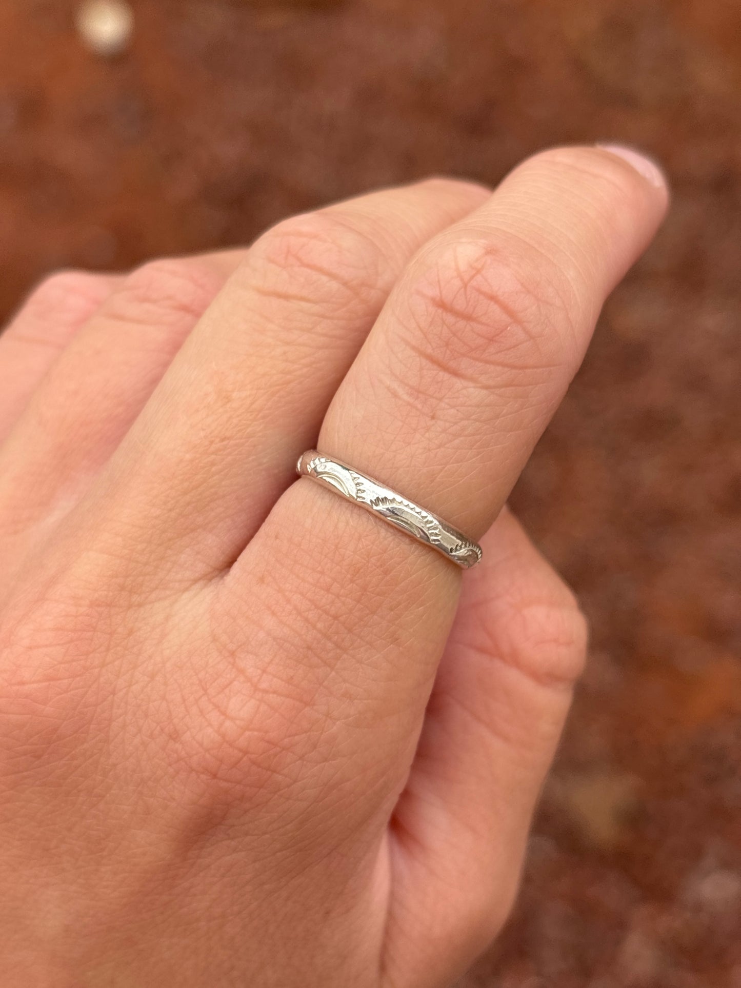 Native American, Hand-Made, Sterling Silver Stacker Ring
