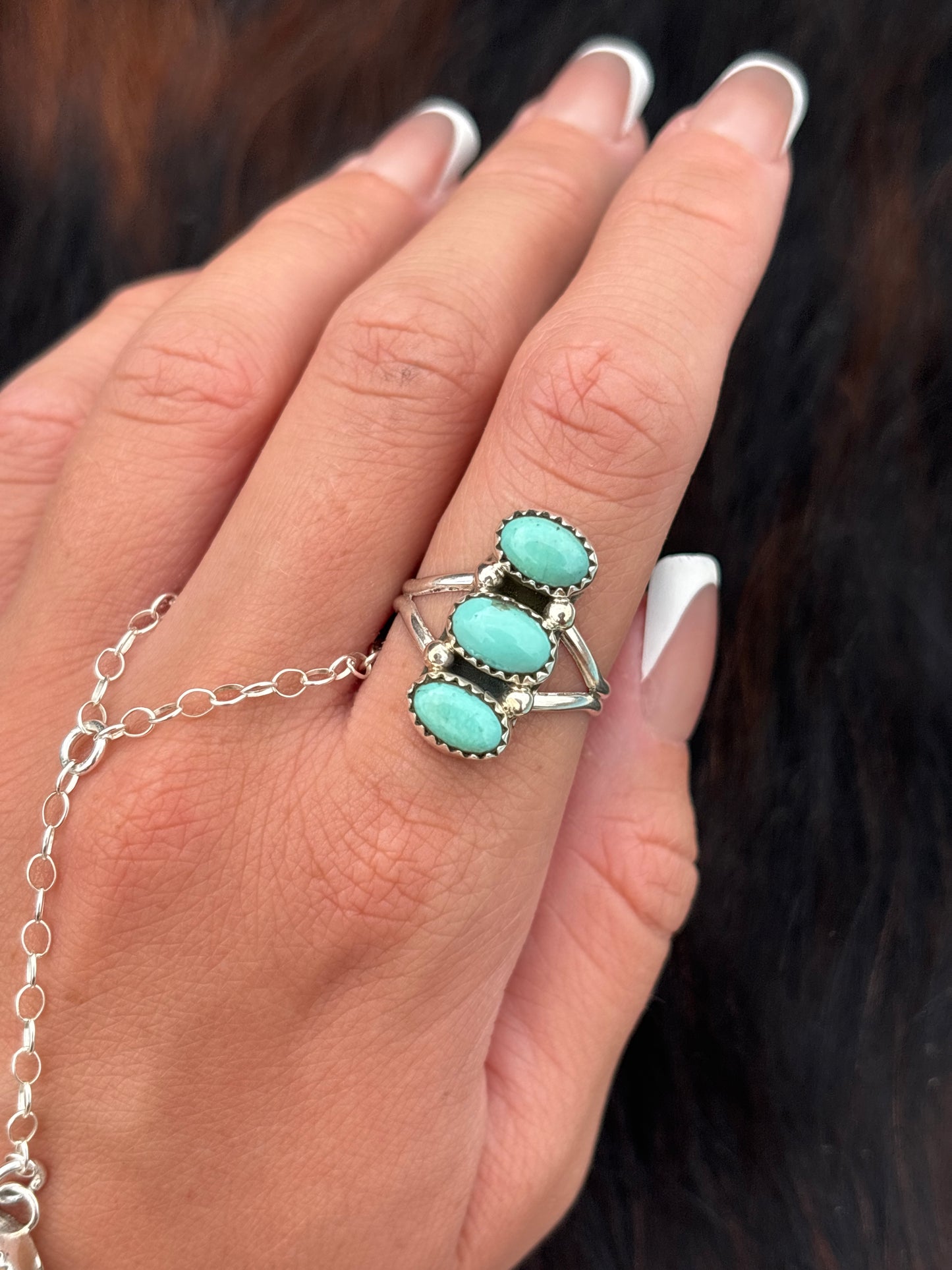 Native American, Hand-Made, Turquoise & Sterling Silver Ring