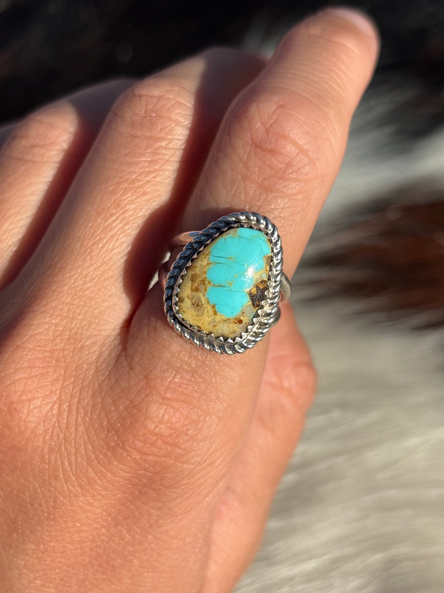 Native American, Hand-Made, Turquoise & Sterling Silver Ring