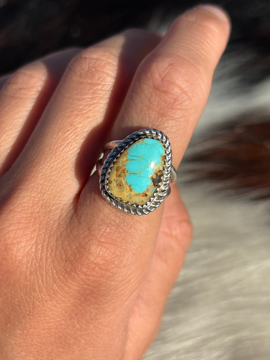 Native American, Hand-Made, Turquoise & Sterling Silver Ring