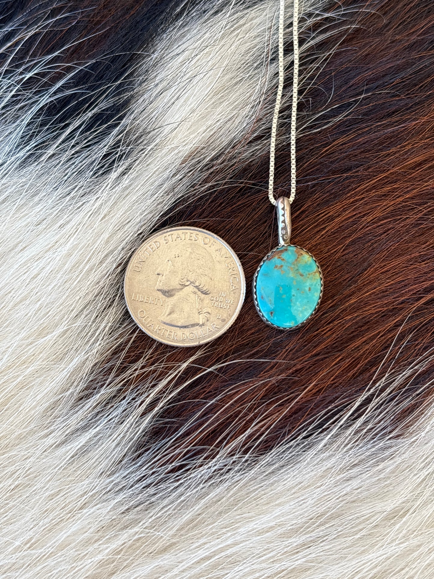 Native American, Hand-Made, Turquoise & Sterling Silver Necklace