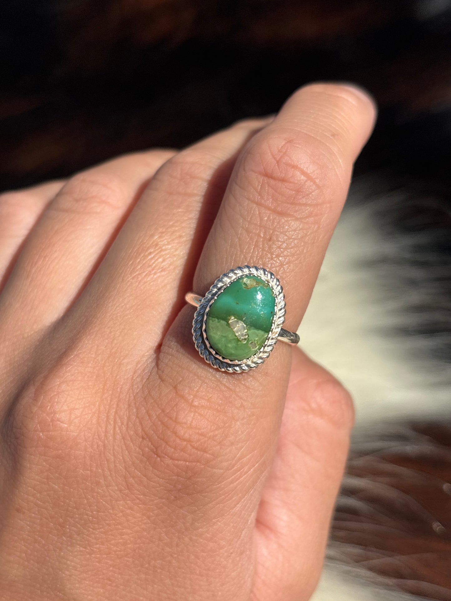 Native American, Hand-Made, Turquoise & Sterling Silver Ring