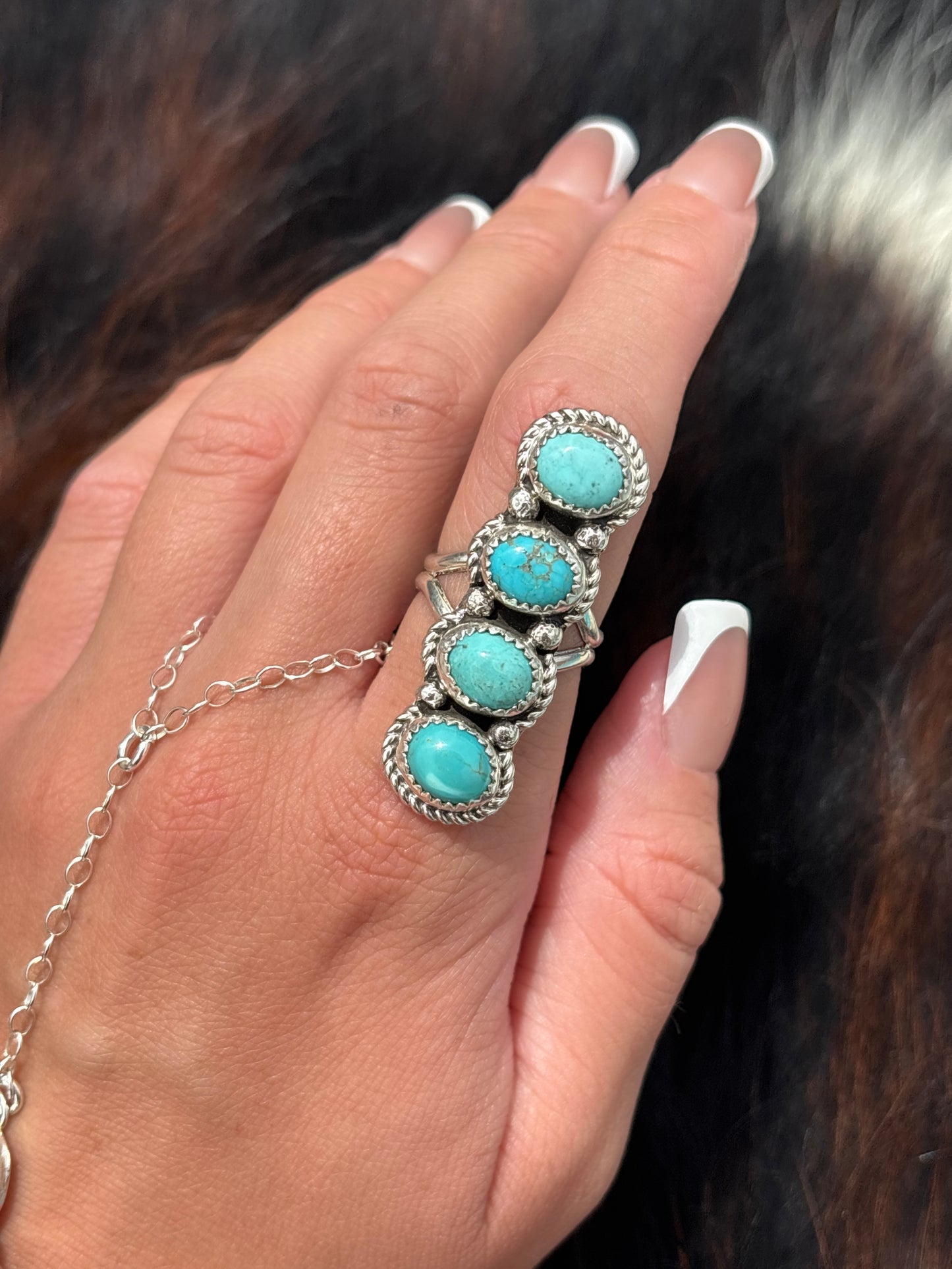 Native American, Hand-Made, Turquoise & Sterling Silver Ring
