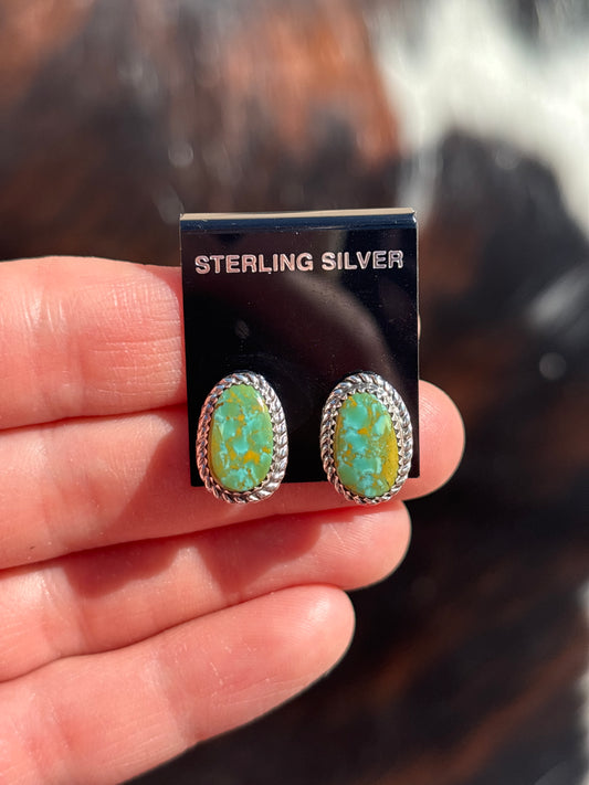 Native Made, Turquoise & Sterling Silver Earrings