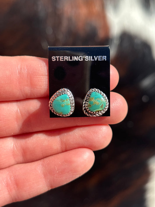 Native Made, Turquoise & Sterling Silver Earrings
