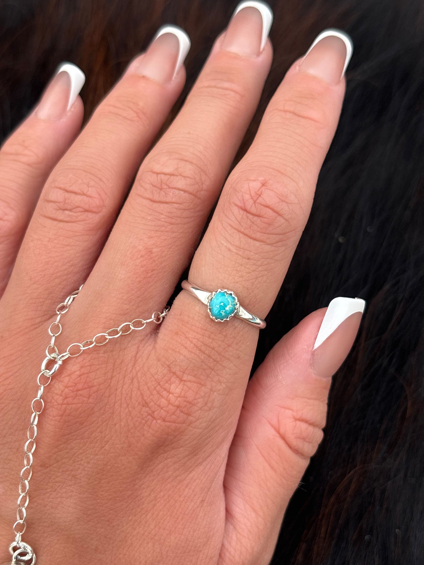 Native American, Hand-Made, Emerald Valley Turquoise & Sterling Silver Ring