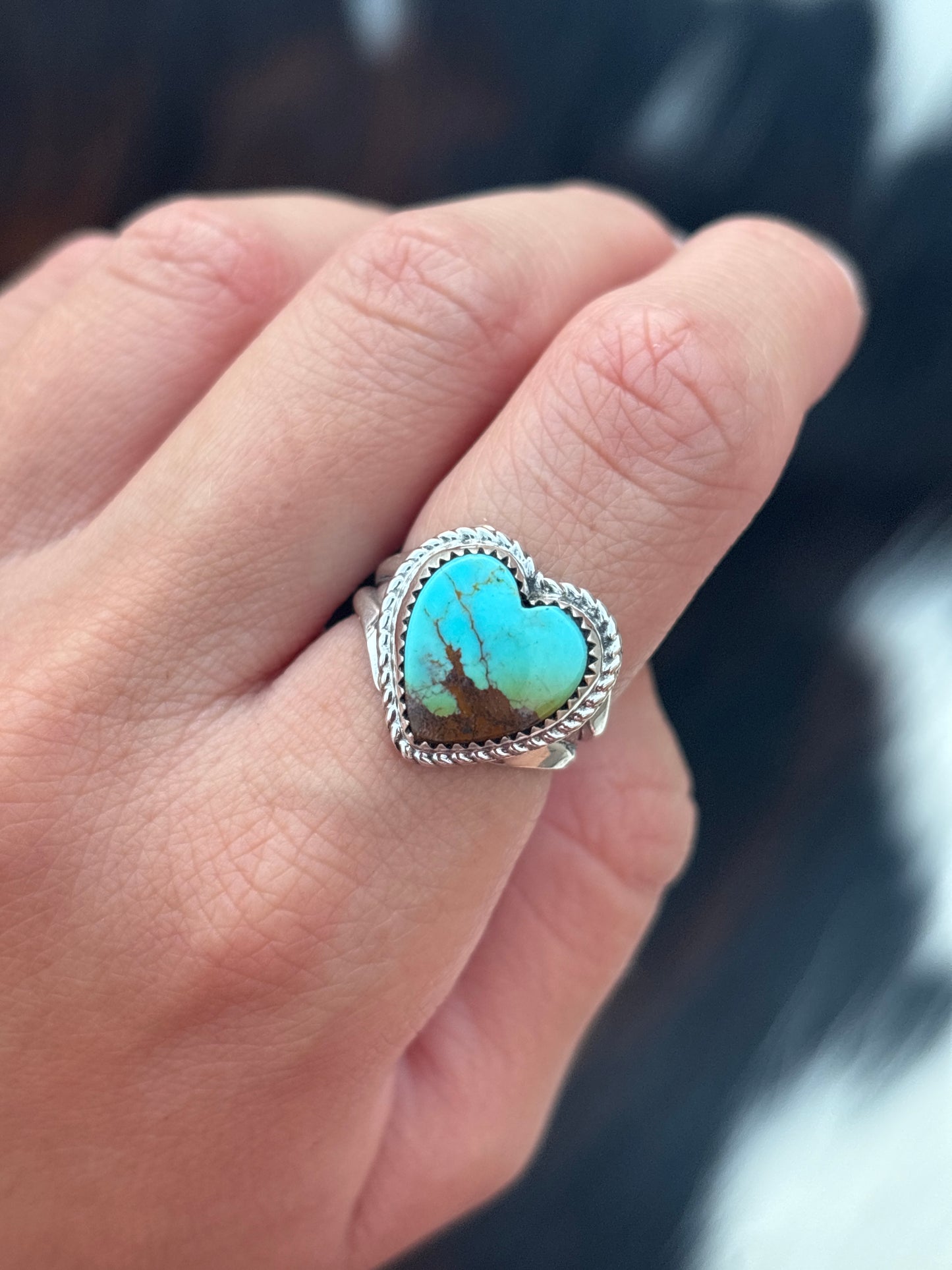 Native American, Hand-Made, Turquoise & Sterling Silver Ring