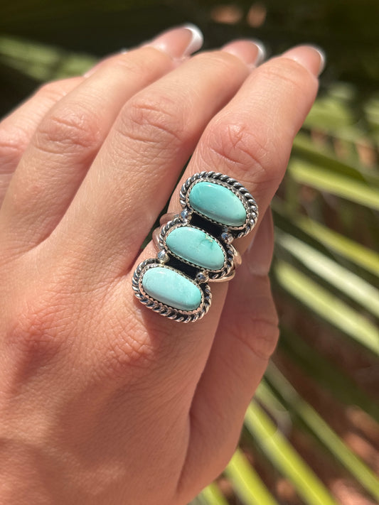 Native American, Hand-Made, Turquoise & Sterling Silver Ring