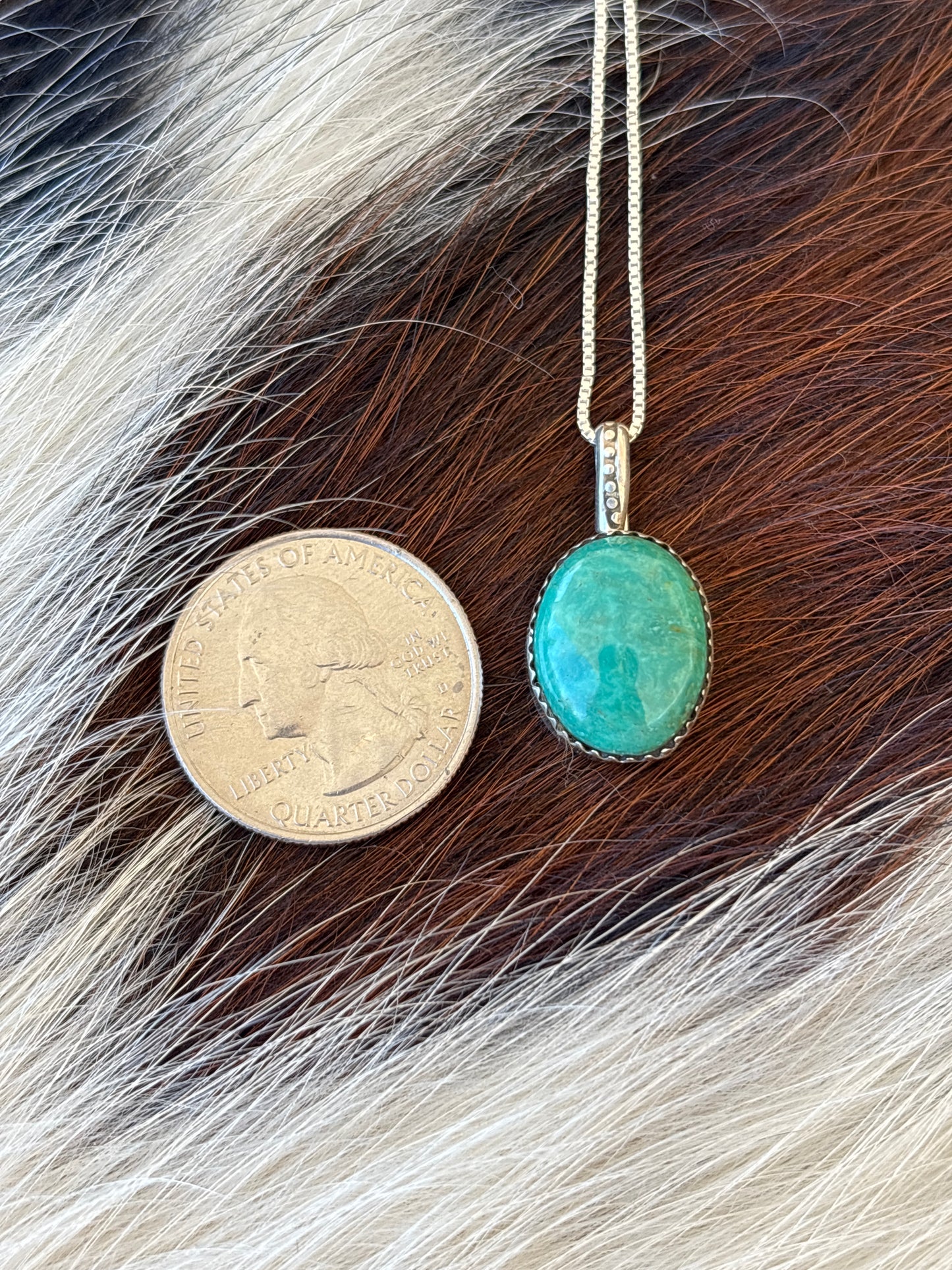 Native American, Hand-Made, Turquoise & Sterling Silver Necklace