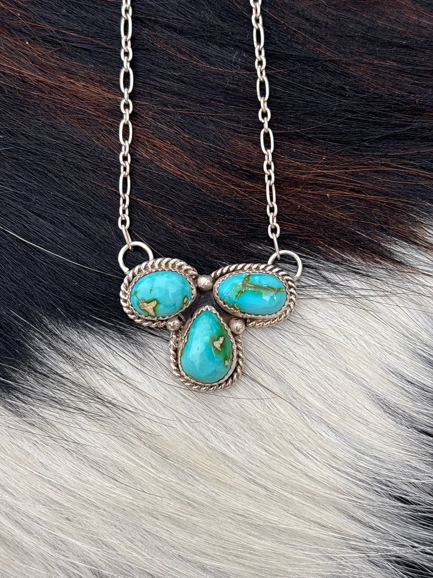 Native American, Hand-Made, Sierra Bella Turquoise & Sterling Silver Necklace