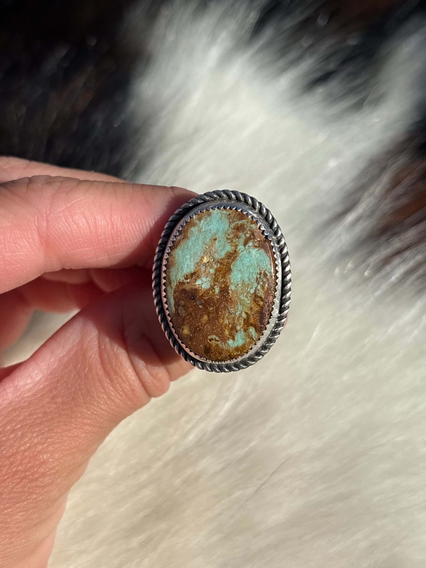 Native American, Hand-Made, Turquoise & Sterling Silver Ring