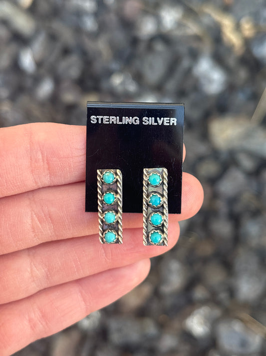 Native Made, Turquoise & Sterling Silver Earrings