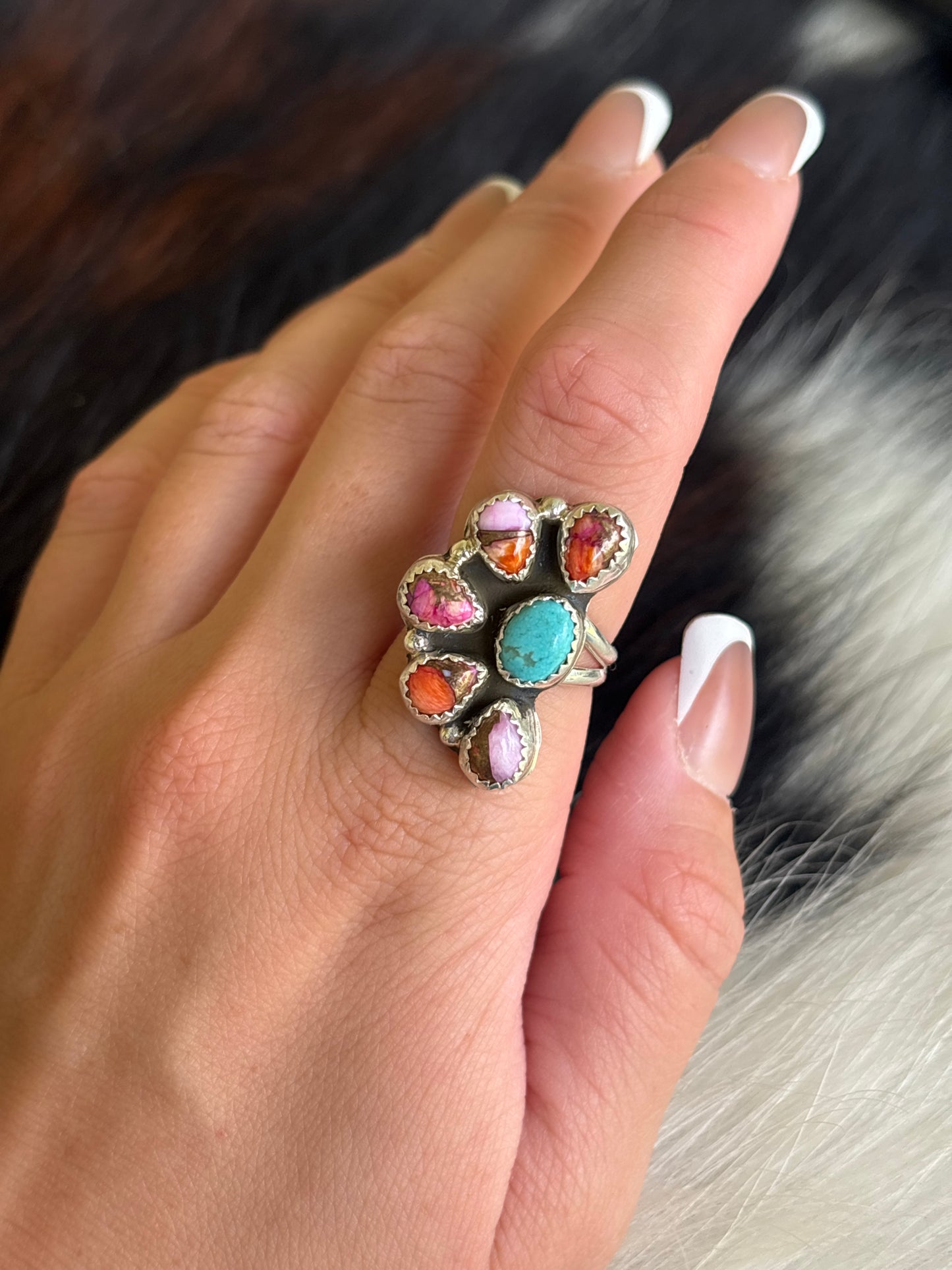 Native American, Hand-Made, Mojave, Turquoise & Sterling Silver Ring