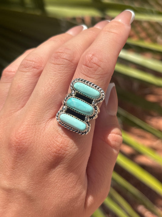 Native American, Hand-Made, Turquoise & Sterling Silver Ring