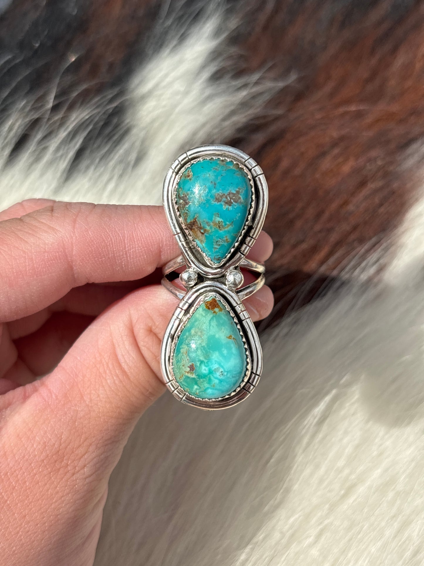 Native American, Hand-Made, Turquoise & Sterling Silver Ring