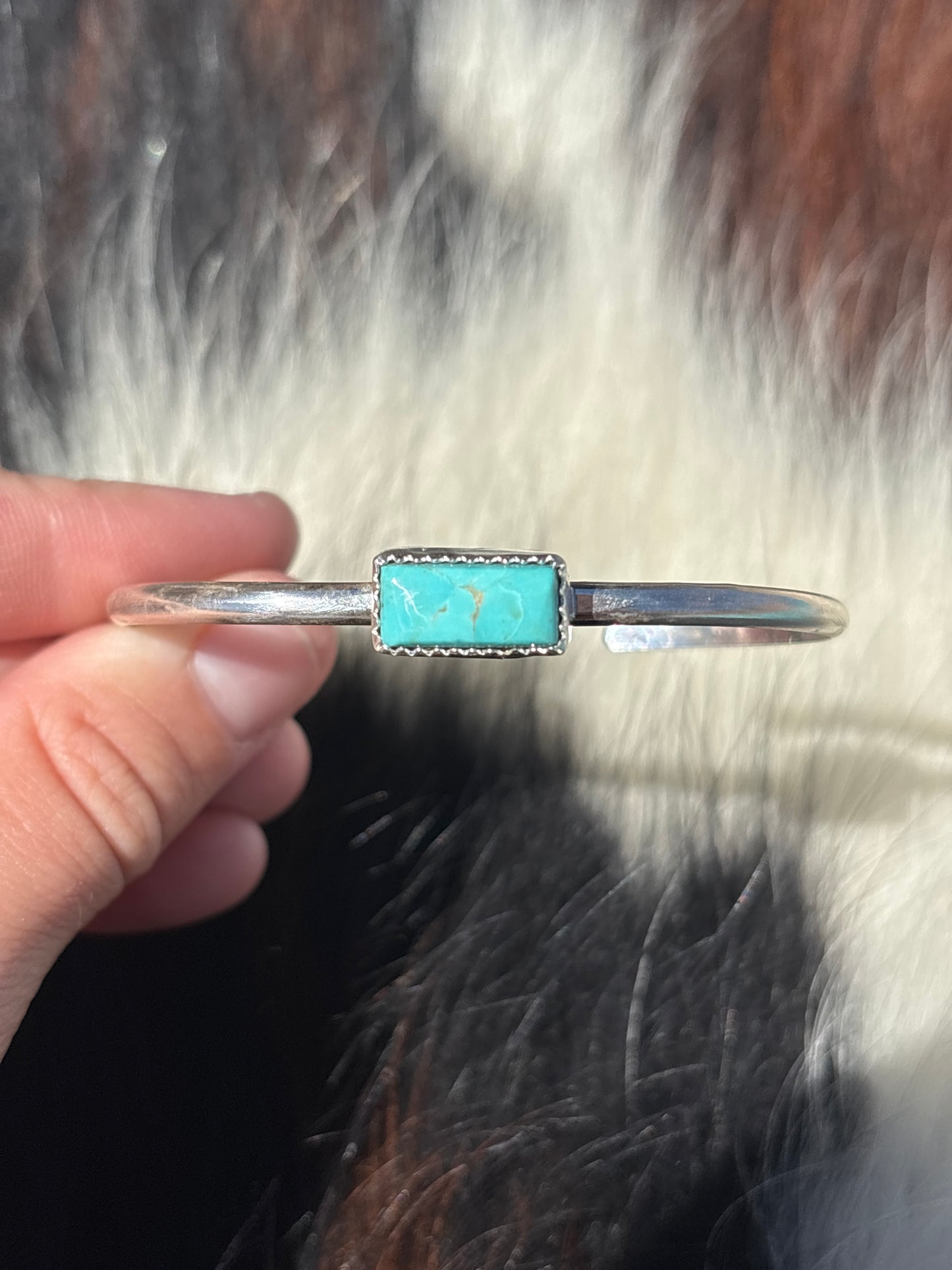 Native American, Handmade, Turquoise & Sterling Silver Cuff