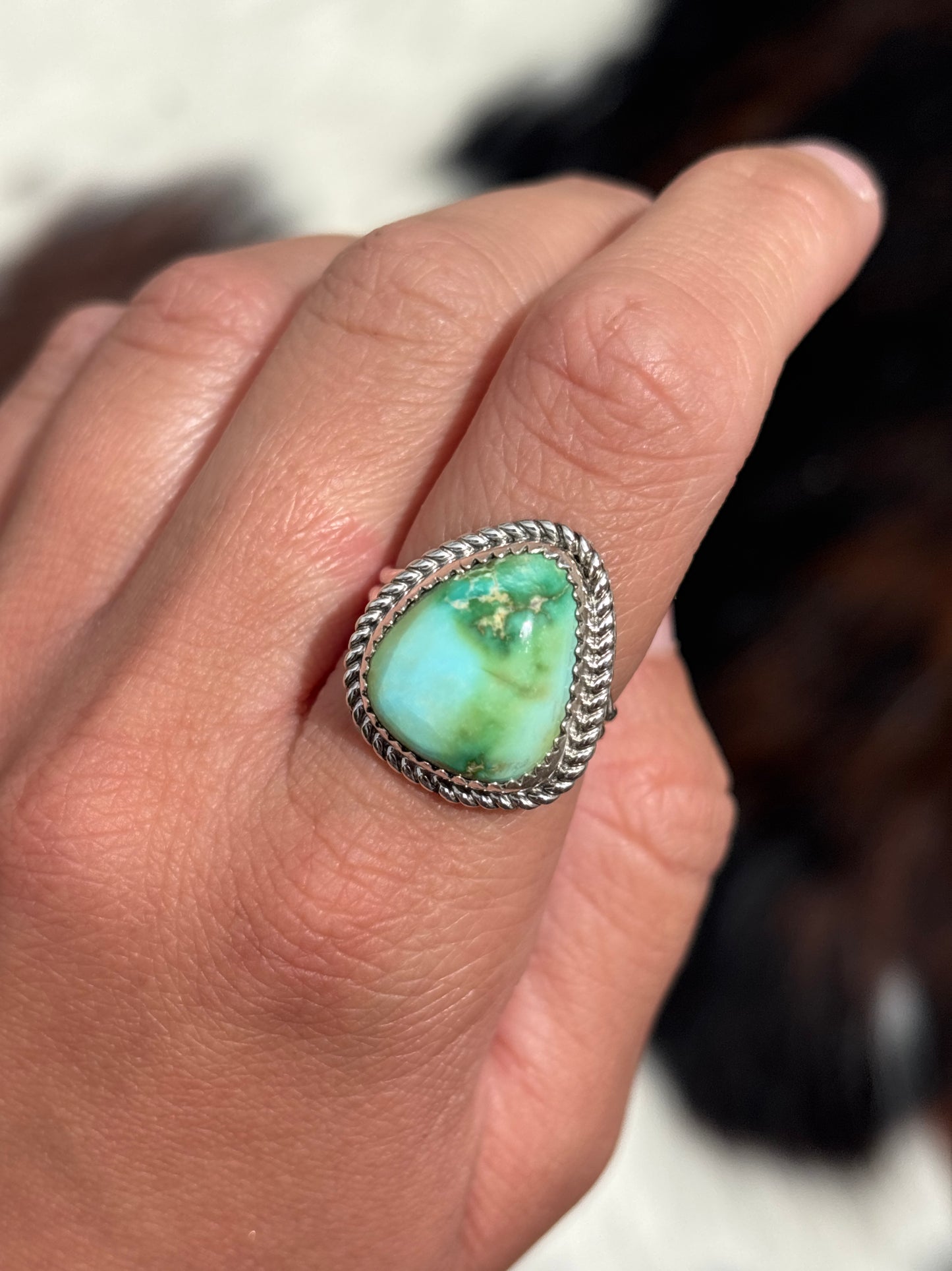 Native American, Hand-Made, Sierra Bella Turquoise & Sterling Silver Ring