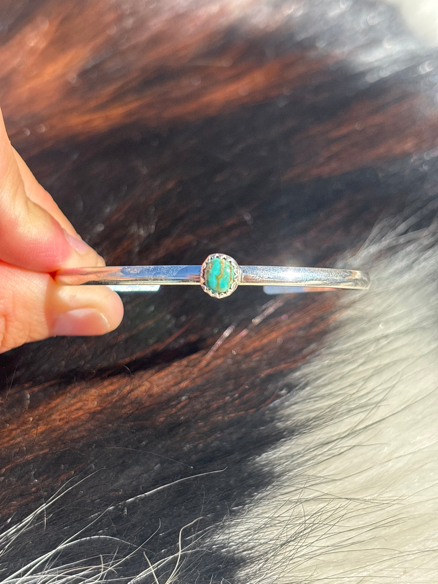 Native American, Handmade, Turquoise & Sterling Silver Cuff