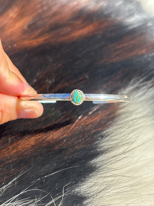 Native American, Handmade, Turquoise & Sterling Silver Cuff