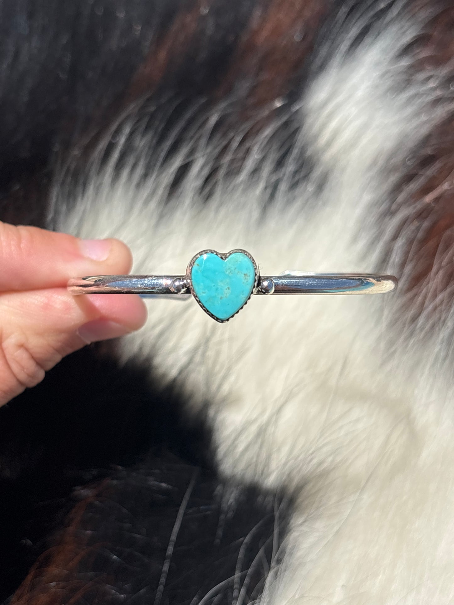 Native American, Handmade, Turquoise & Sterling Silver Cuff