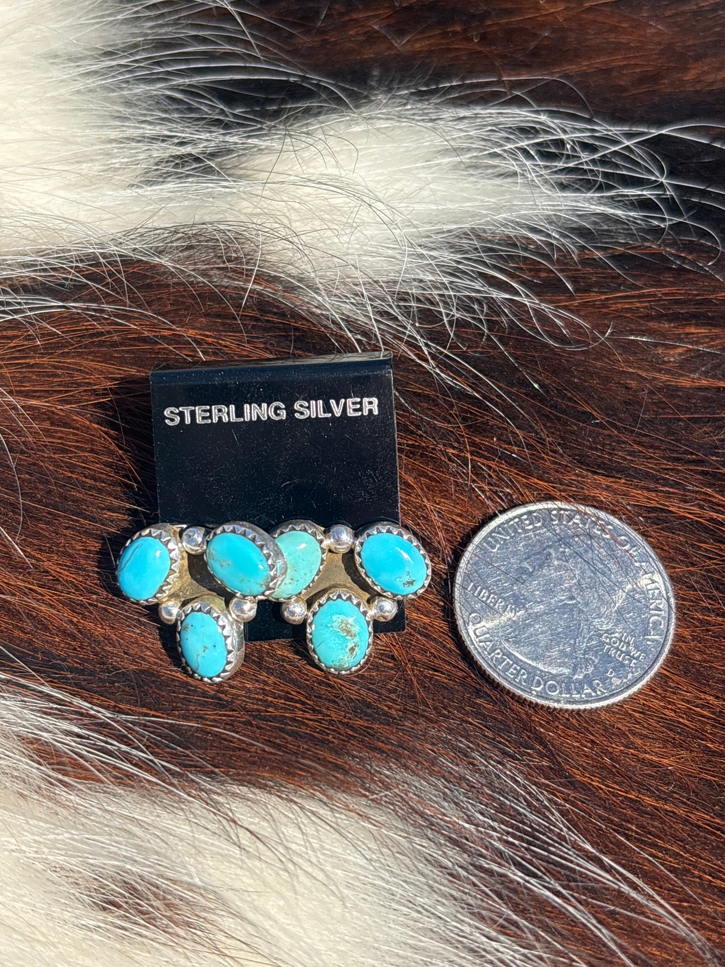 Native Made, Turquoise & Sterling Silver Earrings