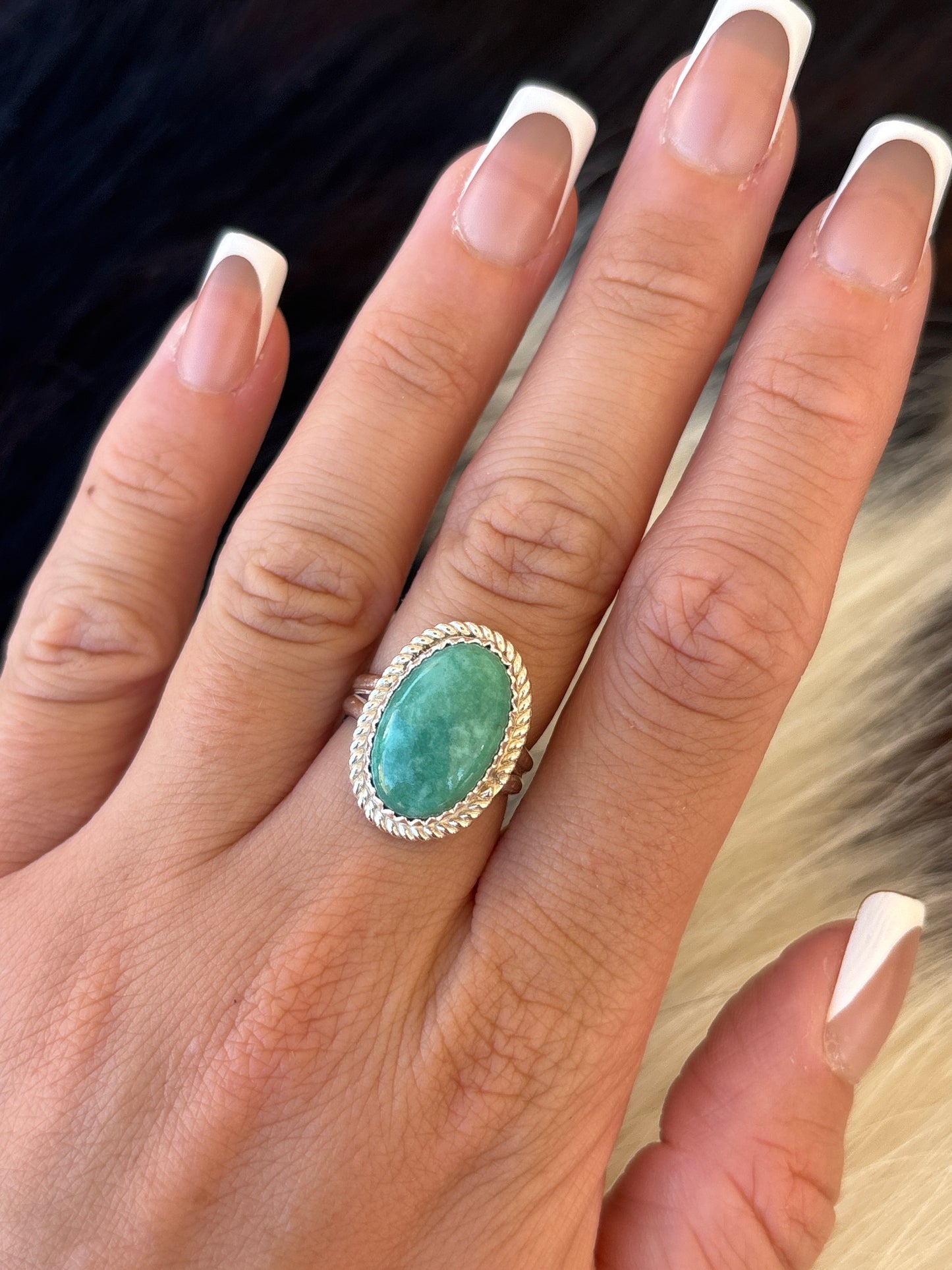Native American, Hand-Made, Turquoise & Sterling Silver Ring