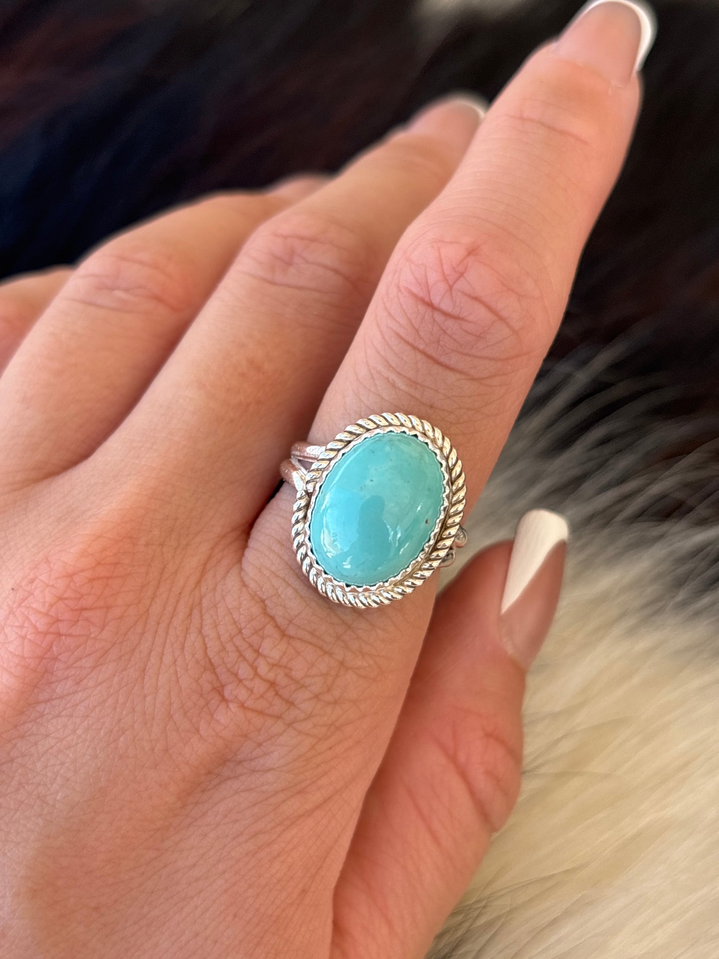 Native American, Hand-Made, Turquoise & Sterling Silver Ring