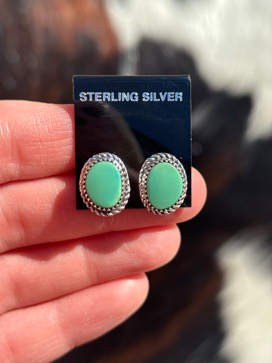 Native Made, Turquoise & Sterling Silver Earrings
