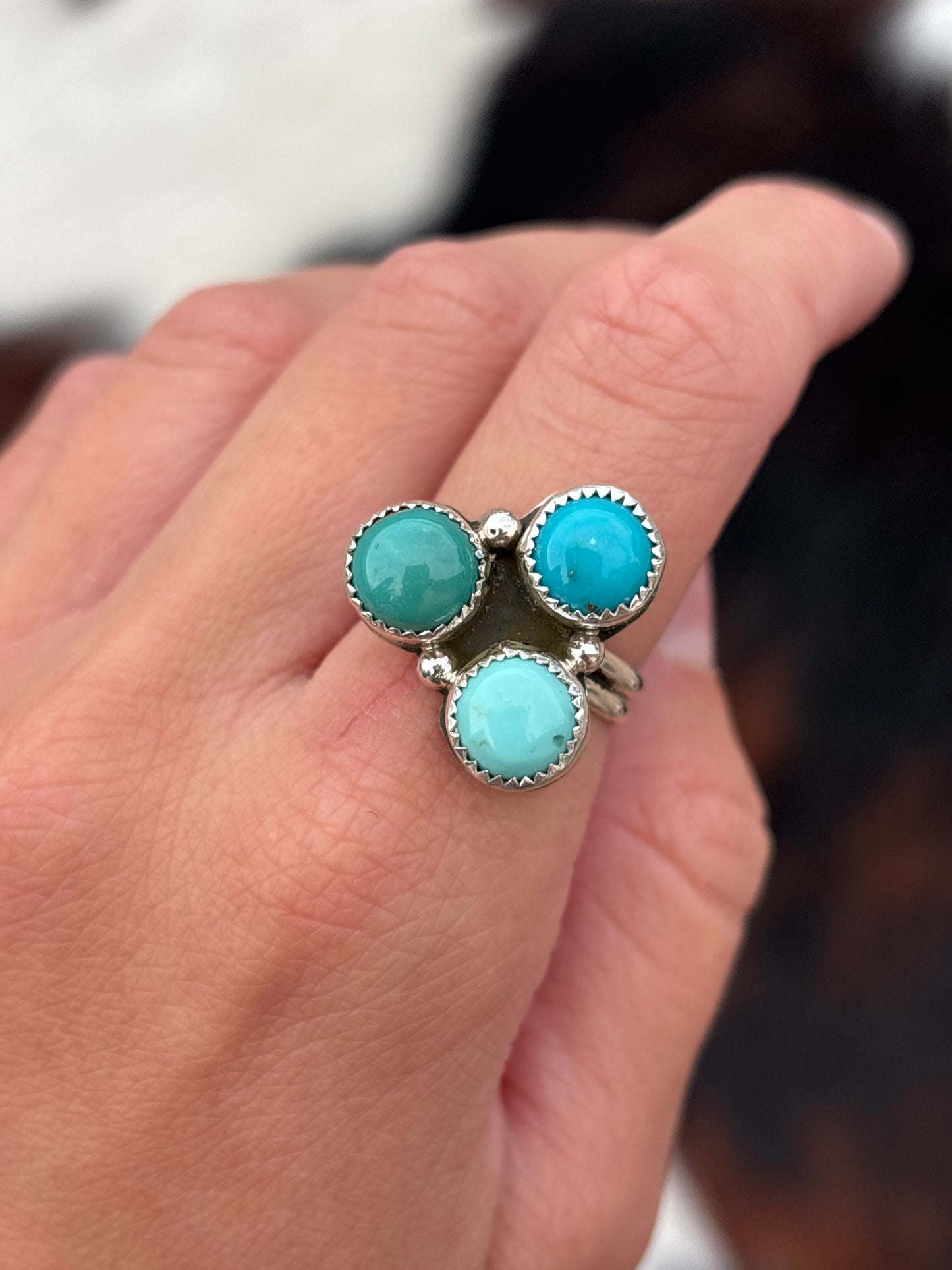 Native American, Hand-Made, Turquoise & Sterling Silver Ring