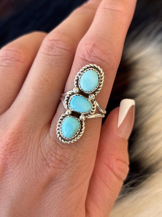Native American, Hand-Made, Sierra Bella Turquoise & Sterling Silver Ring