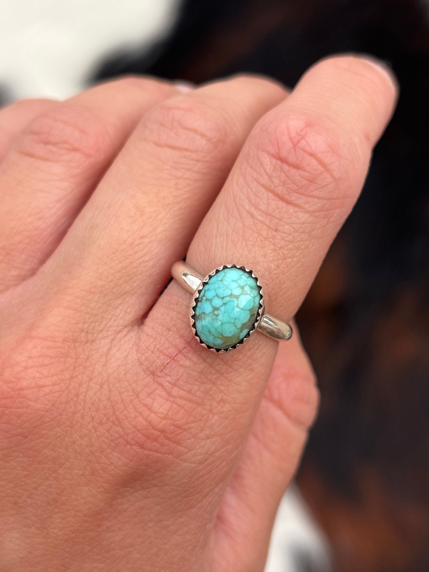 Native American, Hand-Made, Turquoise & Sterling Silver Ring