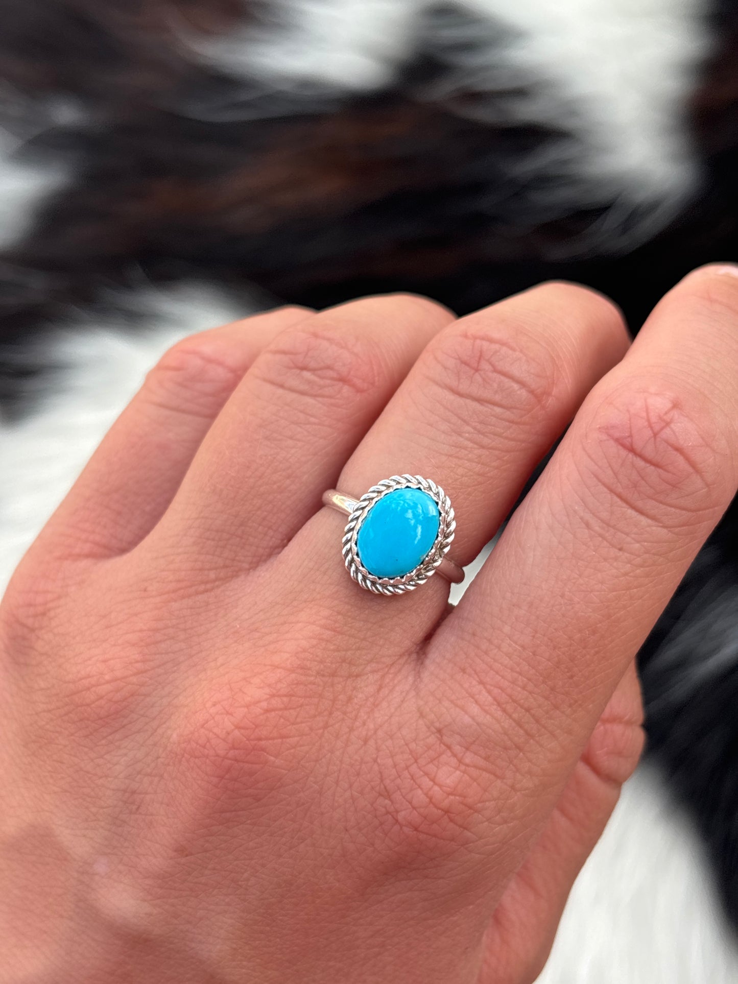Native American, Hand-Made, Turquoise & Sterling Silver Ring