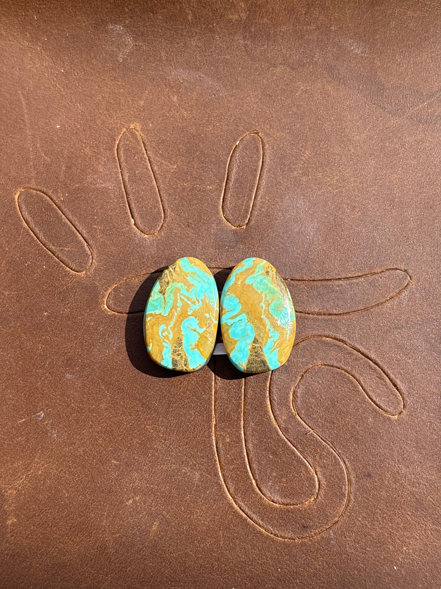 Turquoise Earrings Cabochon Set
