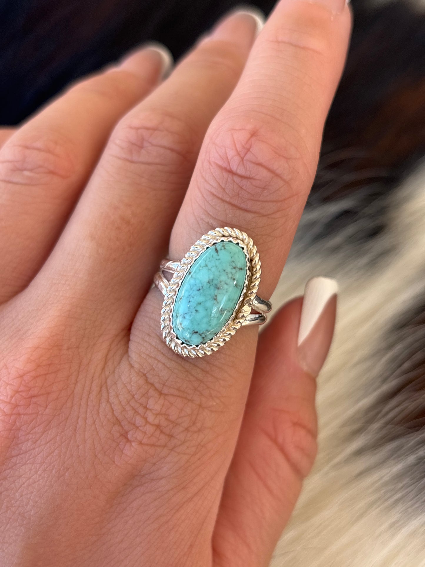 Native American, Hand-Made, Turquoise & Sterling Silver Ring