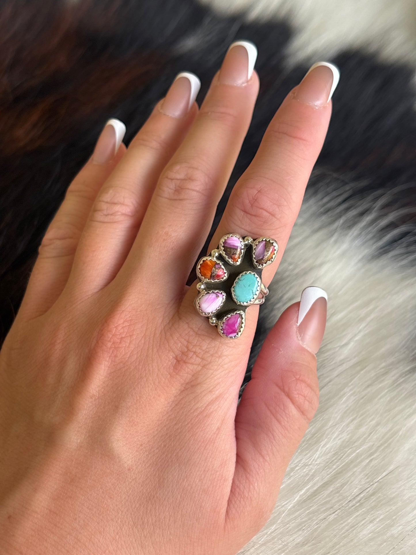 Native American, Hand-Made, Mojave, Turquoise & Sterling Silver Ring