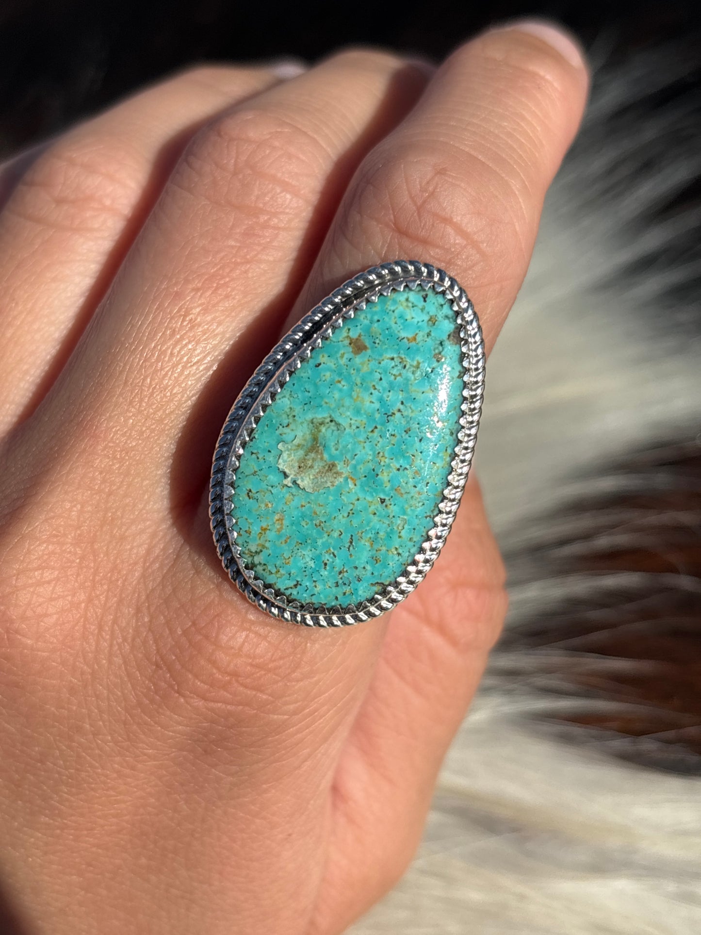 Native American, Hand-Made, Turquoise & Sterling Silver Ring