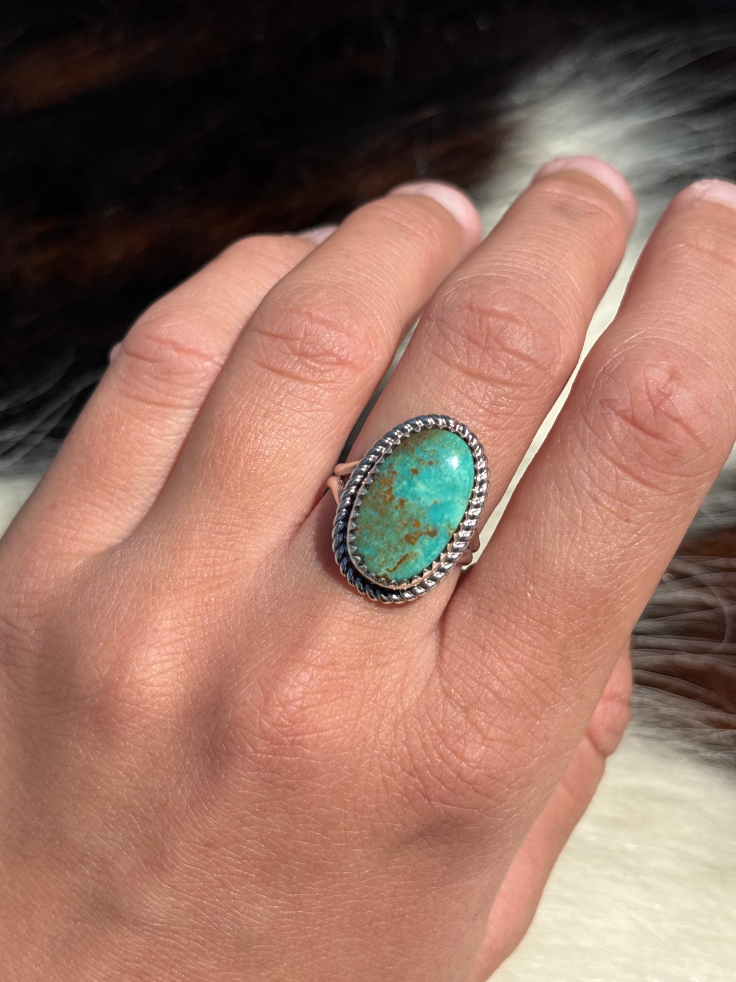 Native American, Hand-Made, Turquoise & Sterling Silver Ring
