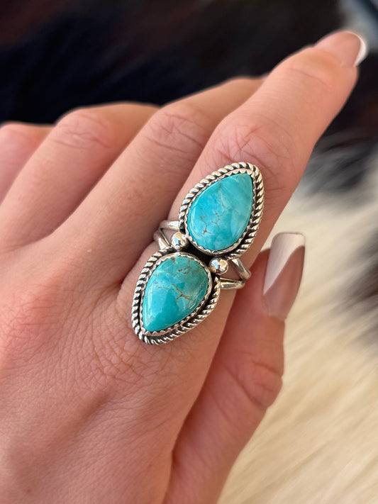 Native American, Hand-Made, Turquoise & Sterling Silver Ring